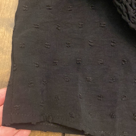 Salant black blouse lantern sleeve high neck modest button front blouse size 6 - Picture 4 of 6